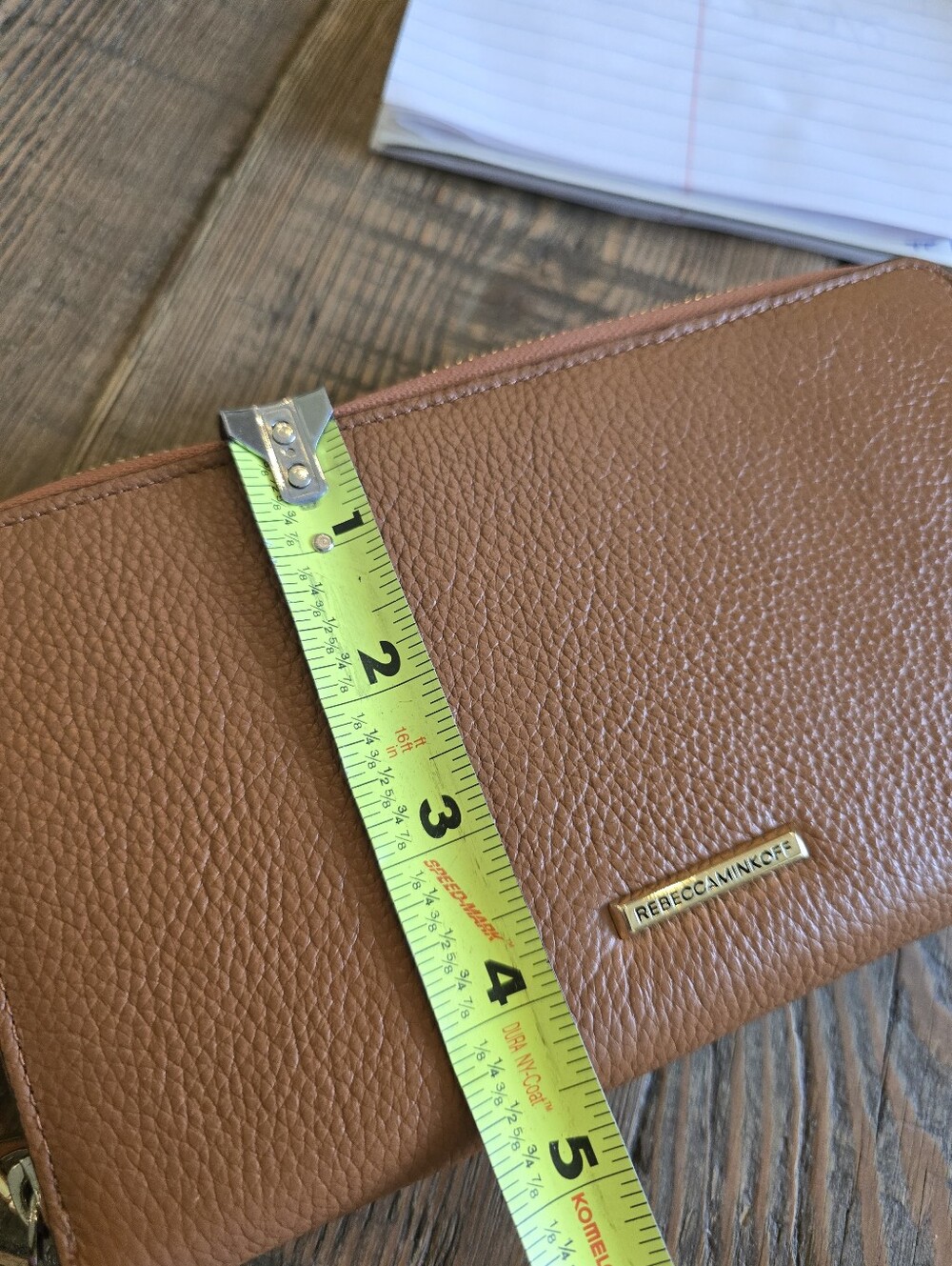 Rebecca Minkoff Pebbled Leather Regan Charging (Iphone) Wristlet - Cognac - Picture 4 of 11